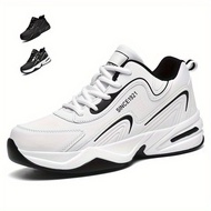 Men's Trendy Cushioned Running Shoes, Comfy Non Slip Lace Up Soft Sole Sneakers for Men's Outdoor Ac