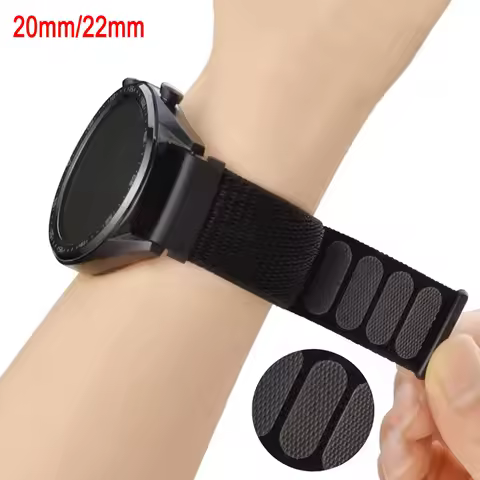 Nylon Loop Strap 20mm/22mm For Amazfit Bip 6/5/GTS 4/3/2e/Mini/GTR 4/3 Pro Lightweight Sport Bracele
