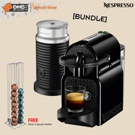 [BUNDLE] Nespresso A3D40-ME-BK-NE Inissia Coffee Machine Black + Aeroccino 3 Milk Frothier + Capsule Holder