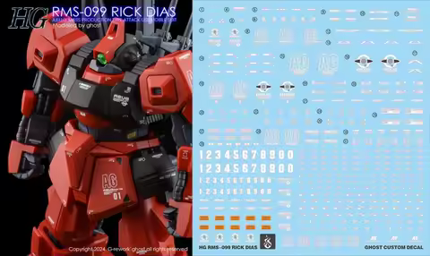 YAN Decal for HG 1/144 RMS-099 Rick Dias HD Fluorescent Water Stickers Model Building Hobby DIY Acce