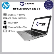 HP Elitebook 820 G3 i7-6600U 8GB RAM 240GB SSD Laptop Win 10 Pro (Refurbished)