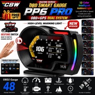 ‼️Version Terbaru🇲🇾CBW PP6 GPS Car OBD OBD2 Meter V Scanner Speedometer Gauge display Hud Water temp