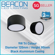 BEACON LED 9/12/15W Round Elegant Surface Mounted Downlight / Ceiling light - Black &amp; White - Tri colour - up to 2 years warranty (Longest warranty in market)