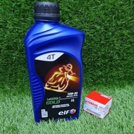 BUY 1 FREE+1 OIL FILTER ELF MOTO 4T GOLD 15W50 15/50 15-50 MOTORCYCLE ENGINE OIL (1L)