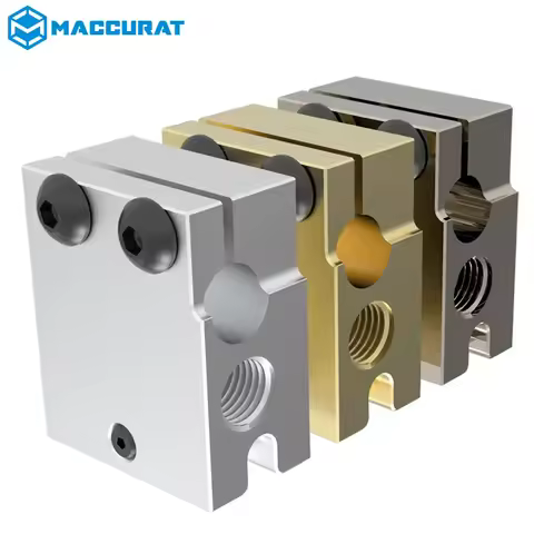 High Quality V6 Volcano Aluminum or Plated Copper Brass Heat Block for PT100 HT-100K Hotend 3D Print
