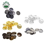 [Whcart] 10Pcs 25mm Brooch Making Blank Cabochon Bezel Setting Trays for Badge Black