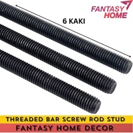 6FEET MILD STEEL FULL THREADED BAR SCREW ROD STUD /FULL THREADED ROD SCREW BAR / BESI ROD/LONG SCREW