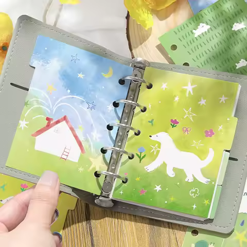 M5 8Pcs 5Holes Separator Paper Index Page Classification Separator Page 6 Holes Notebook Loose-leaf 