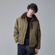 男士加厚北極絨毛領飛行員夾克  工裝棉衣外套