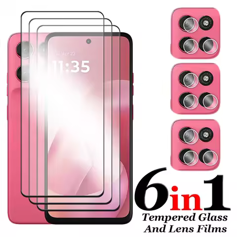 6in1 For Motorola Moto G57 Power Glass Moto G57 G67 G77 G17 Power Tempered Glass Full Cover Screen P