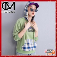 Charming เสื้อแจ๊คเก็ต เสื้อกันหนาว เสื้อฮู้ด WITHOUT FEELINGS ลายสก็อต สวยเก๋มาก รุ่น K126