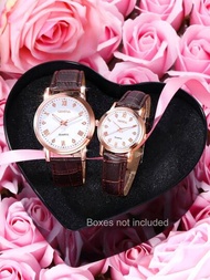 Reloj de dama, reloj de pareja  juego de 2 piezas/ conjunto regalo de San Valentín, reloj casual de cuarzo de pulsera