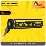 🔥100% ORIGINAL🔥 Nitecore NL1826R 2600mAh USB Rechargable 18650 Battery
