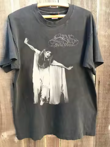 Stevie Nicks Bella Donna Tour Graphic Charcoal Unisex T shirt Vtg Men Clothing
