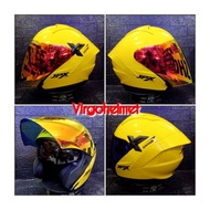JPX NOVA X SOLID YELLOW LEMON BLACK GLOSSY HELMET IRIDIUM SNI DOT VISOR PACKAGE