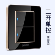 BIHU Wall Lizard Switch Socket Five Hole Computer Switch Socket Mirror LED Switch Black Brand New Hi