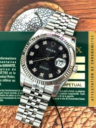 🌈🌈新返貨啦🌈🌈  Rolex DateJust 116234 ❤️❤️💎原裝黑色電腦水泡石字面 💎💳連出世卡💳跟原裝勞力士厚五珠鋼帶❤️❤️VU2444（廣華街店）