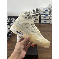 ljr batch Off-White x Air Jordan 4 Vintage "Cream/Sail" Michael Aj4th Generation Middle-Top Casual S