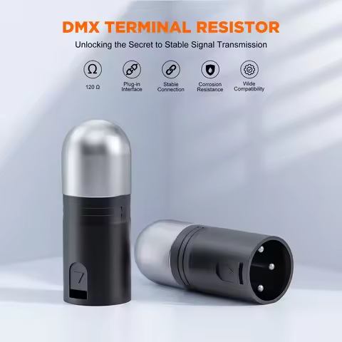 Fieryzeal 2/4/8PCS Stainless Steel DMX Terminating Resistor DMX512 XLR 3 Pin DMX 120 Ohm Use Of KTV 