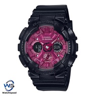 Casio G-Shock Black and Red Series GMAS120RB-1A GMA-S120RB-1A Glossy Metallic Black Resin Watch