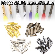 100 PCS Metal Replacement Shoelace Shoe Lace Aglet Tip Head Aglets End