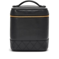 Chanel Vintage Black Lambskin Vanity Cosmetic Case Gold Hardware, 1996-1997