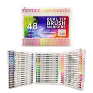 BAZIC Dual Tip Brush Pen Set 48 Colors