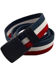 Cinturón elástico para hombres con hebilla de plástico, diseño adaptable, suave y cómodo para uso diario