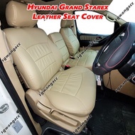 Semi Leather PVC Car Seat Cover - Hyundai Grand Starex Year 2009 (Beige Cream Color) - Sarung Kusyen