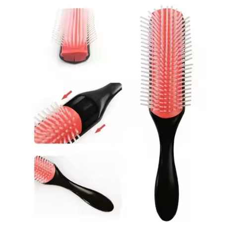 9-Rows Denman Brush Women Detangling Styling Hairbrush Scalp Massager Salon Hairdressing Straight Cu