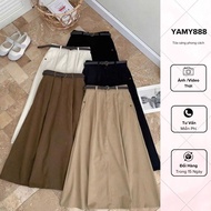 Long Skirt with Basic Solid Color Belt, Easy to Mix and Match QC Goods Type 1 Cv023 - Yammy888