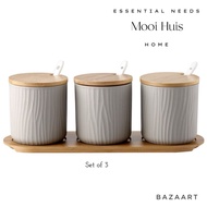 KAYU Mooi IRIS Ceramic Spice Jar/Kitchen Spice Jar/Aesthetic Spice Jar Set/Spice Jar Set/Spice Conta