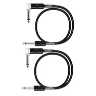 12 Inch Guitar Patch Cable 30 CM Performance Guitar Effect Pedal Cables Straight to Angled 2Pack