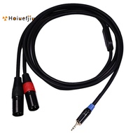 Hifi 3.5mm to 2 XLR Male Cable High Quality Silver-Plated Stereo 3.5 Aux to Xlr Cable, 3.5 Aux to 2X