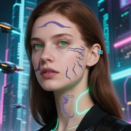 Set Purple Facial Tattoo Stickers Tattoo Cosplay Stickers Makeup Lightning G9s7