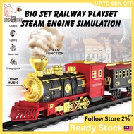 Big Set Electric Railway Train Toys With Smoke Effect Railway Playset Track Toys Mainan Kereta Api 火车玩具