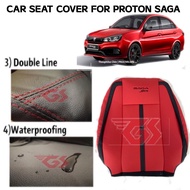 CAR SEAT COVER FOR PROTON SAGA VVT/PREMIUM 2016-PRESENT(SEMI LEATHER ) GS LEATHER MADE IN MALAYSIA  