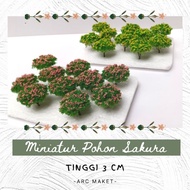 Model 3 cm High Miniature Cherry Blossom Tree for Architecture