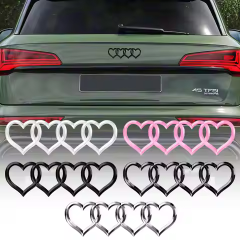 *Car Love Heart Logo Sticker Rear Trunk Tail Label Badge Emblem Decal For Audi Q7 A7 A6 S3 S4 A5 A4 