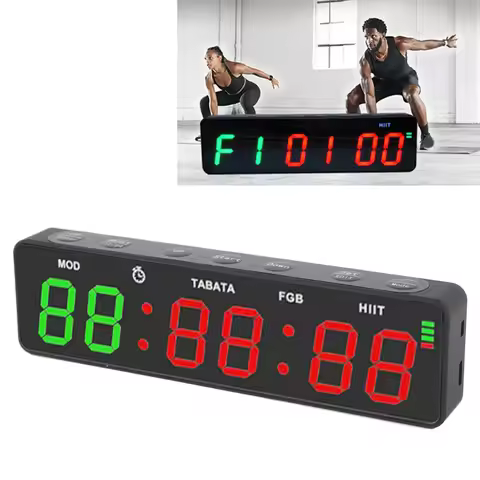 Gym Timer Clock Rechargeable Countdown and Count Up Fitness Digital Timer Magnetic Stopwatch HIIT Mo