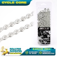 DECLO 6/7 Bicycle Chain 8 Speed 116 Links Silver Folding Bike Chain MTB Road Bike ETC