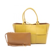 【二手】 BOTTEGA VENETA Veneta 小號 Arco 手提包，黃色皮革，女士，二手