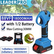 88V Pruner Rechargeable Electric Pruning Shear Cordless Electric Scissors Tree Branches Cutter Garde