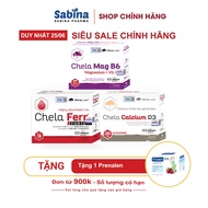 Set of 3 Chela FerrTM Forte(11,4g) - Chela Calcium D3 36,6mg-Chela-Mag B6 19,4g (Olimp Labs). Foods 