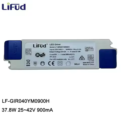 Lifud LED Driver 23-38W 900mA DC 25-42V AC220-240V LF-GIR040YM0900H LED Power Supply Panel/Down/Trac