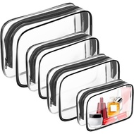 AURUZA Clear Makeup Bag,Portable Travel Toiletry Bags with Zipper, TSA Approved Clear Organizer Bags