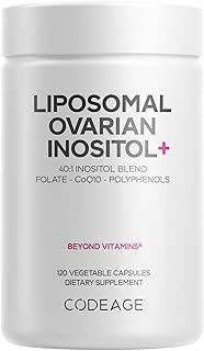 Codeage Liposomal Ovarian Inositol + Supplement - Myo-Inositol, D-Chiro-Inositol, Folate & CoQ10 Phy