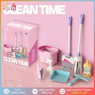 Toy Cleaning Kit Simulate Pretend Game 8 Sets Children Cleaning Toys House Brush