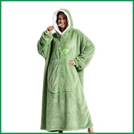 Wearable Blanket Warm Fleece Pullover Oversized with Pocket Winter Wearable Blanket Hoodie for Campi