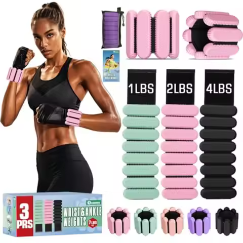 Ankle Weights for Women Men 3 Pairs Wrist Weights Set for Walking Running 0.5LB 1LB 2LB Each Side Si